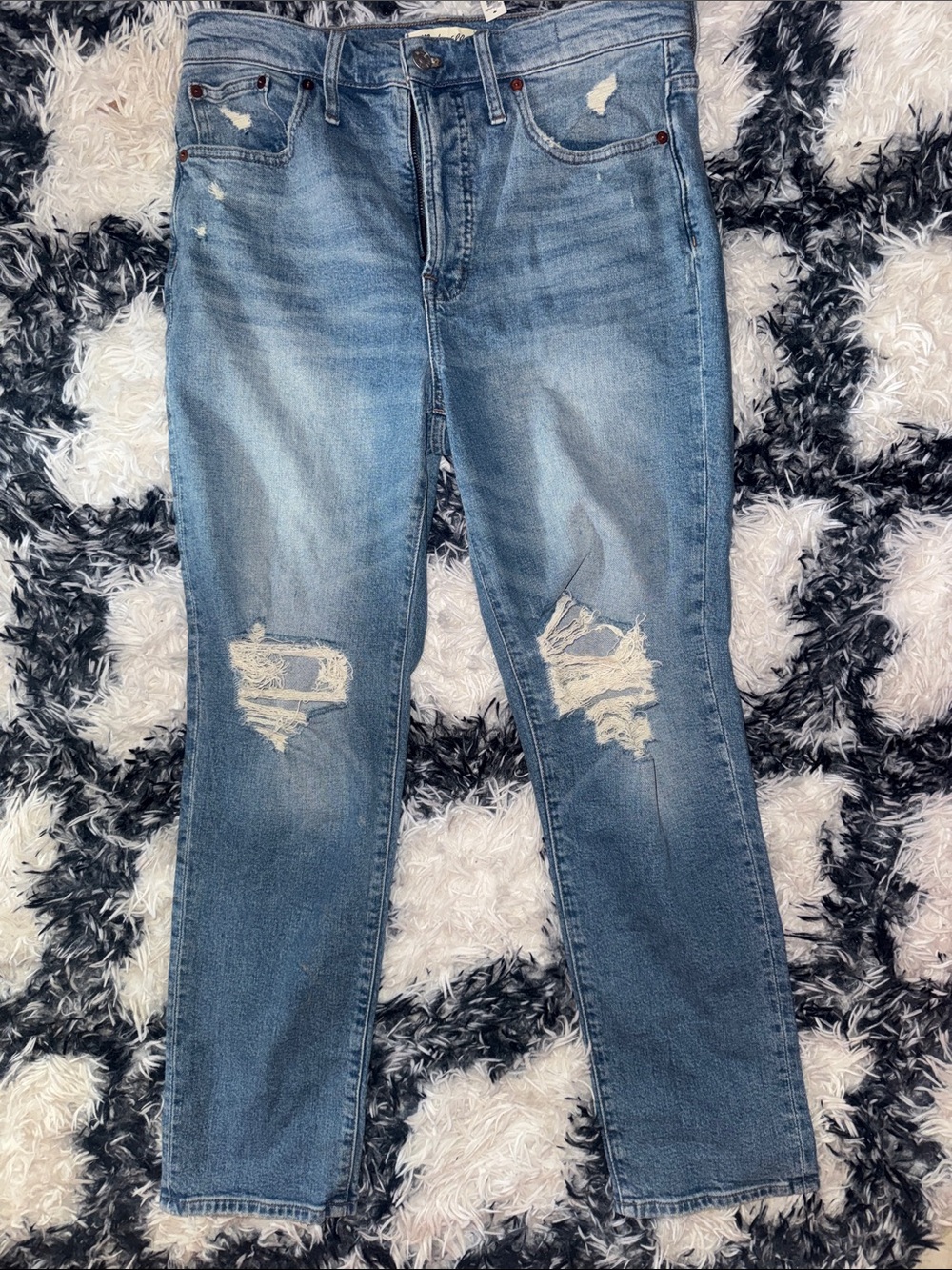 Madewell Light Blue Ripped Skinny Jeans